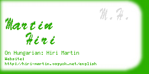 martin hiri business card